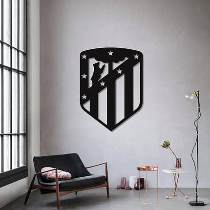 Картина панно з дерева на стіну герб FC Atletico Madrid, фото 1