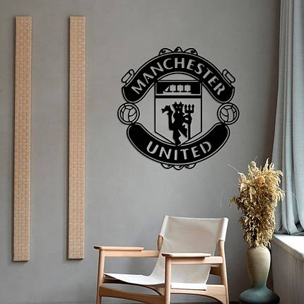 Картина панно з дерева на стіну герб Manchester United FC, фото 1