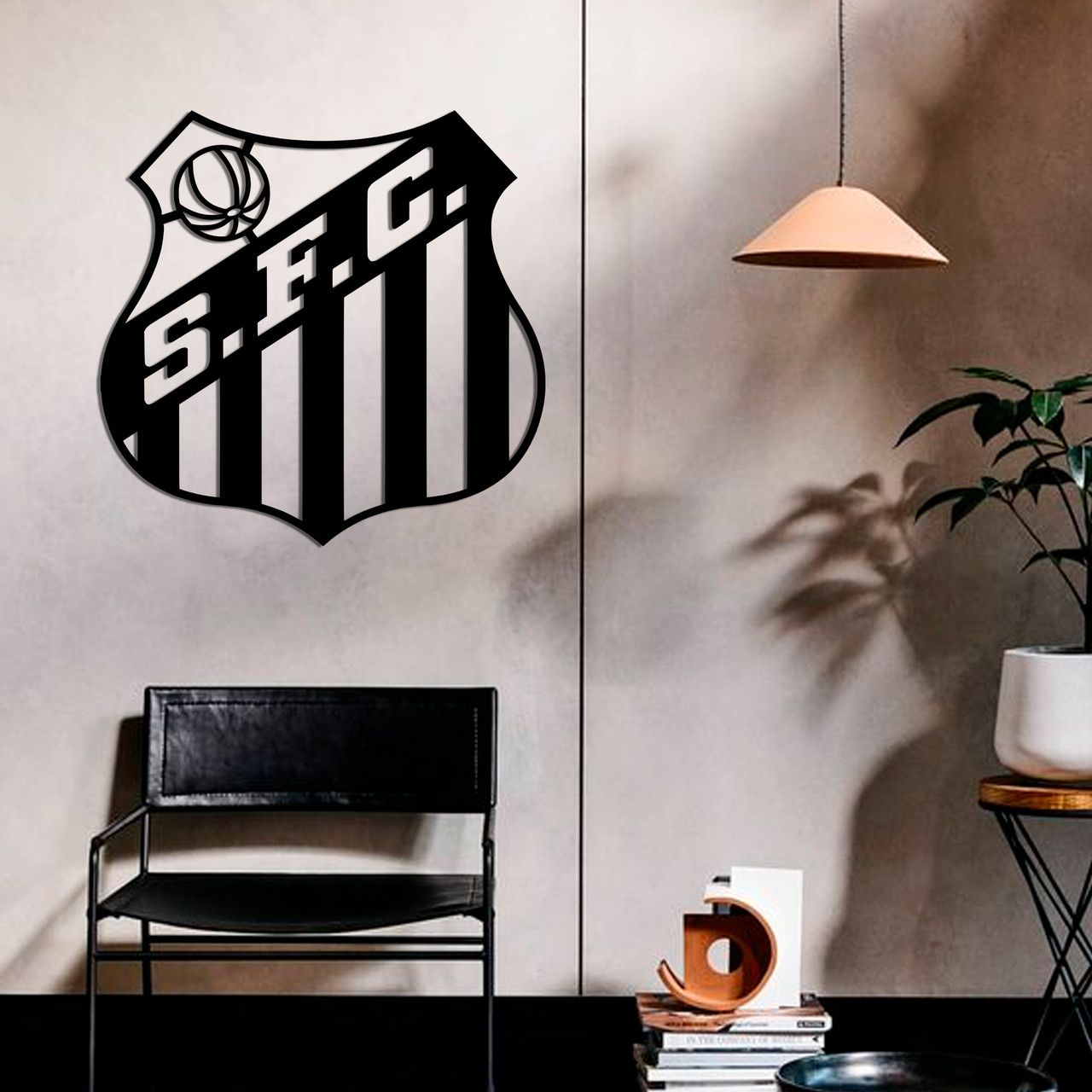 Картина панно з дерева на стіну герб FC Santos