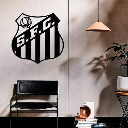 Картина панно з дерева на стіну герб FC Santos, фото 1