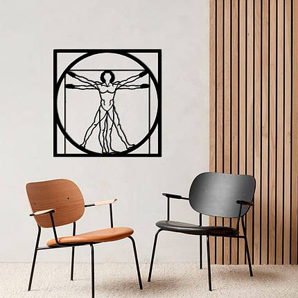 Картина панно з дерева на стіну Vitruvian Man, фото 1