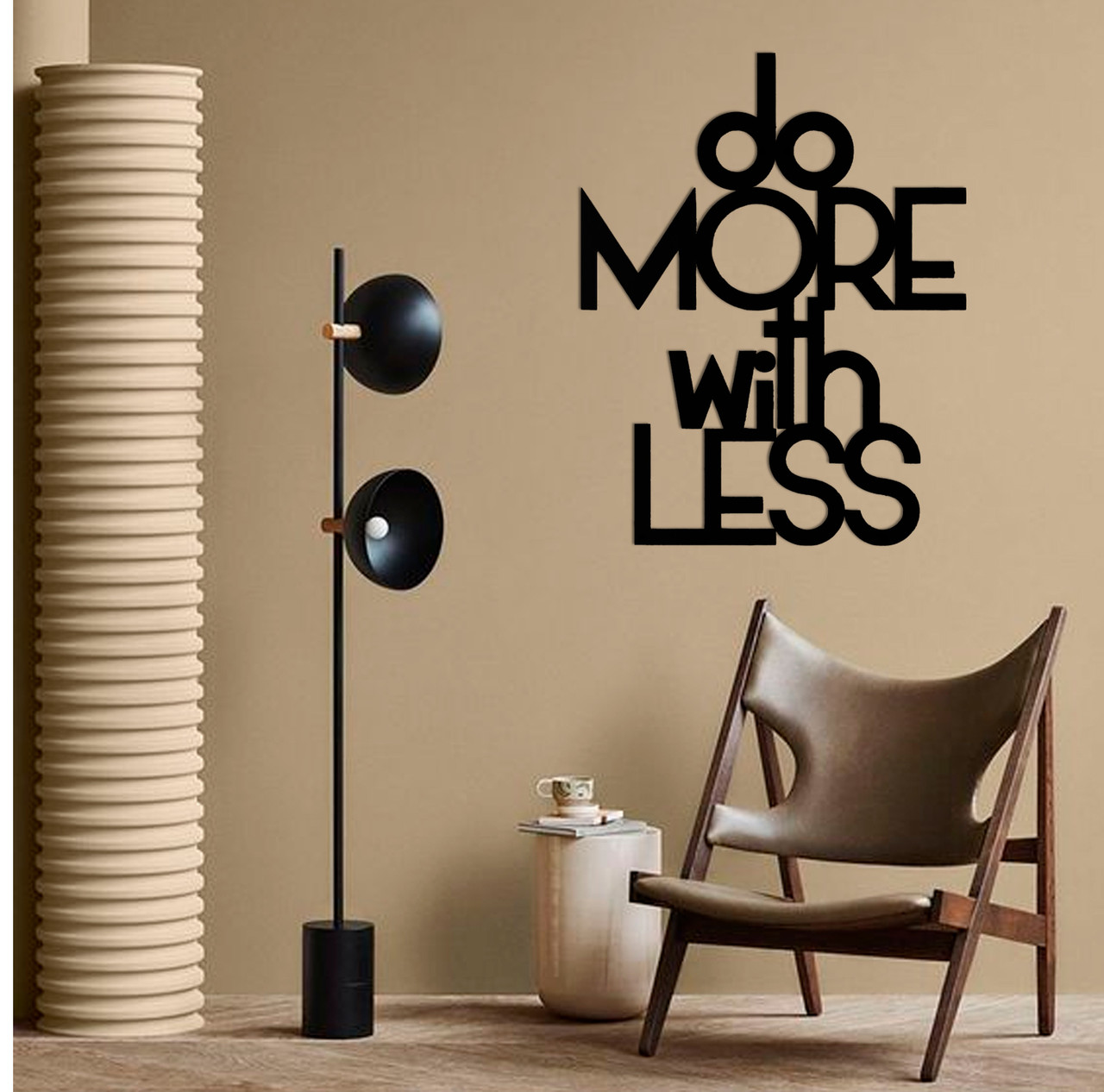 Картина панно з дерева на стіну Do More With Less