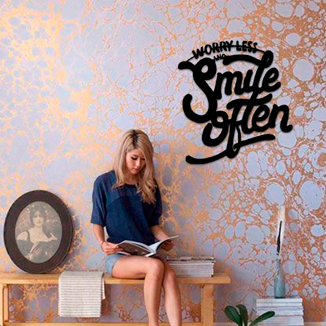 Картина панно з дерева на стіну Smile Often