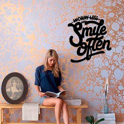 Картина панно з дерева на стіну Smile Often, фото 1