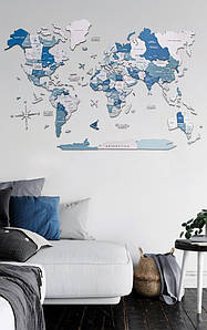 Багатошарова КАРТА СВІТУ - АКВА