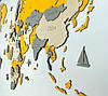 Багатошарова дерев'яна карта світу жовтого кольору, фото 8