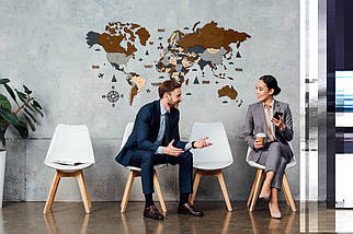 3D LED карта світу в сірому та коричневому кольорах