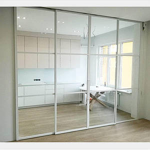 Перегородки лофт зі скла та сталі