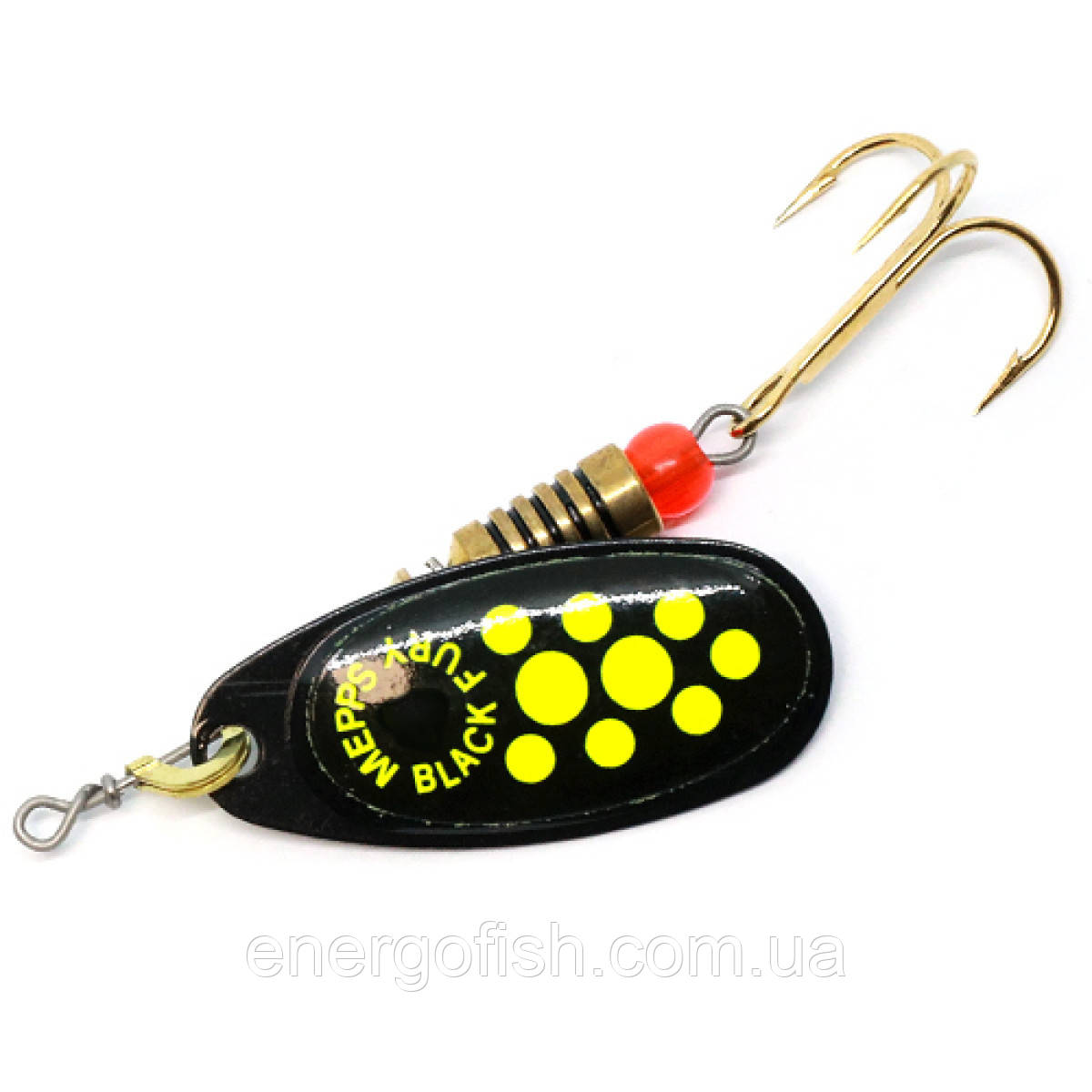 Блешня Mepps Black Fury 3 чорна/Шартрез точки 6.5 g, фото 1