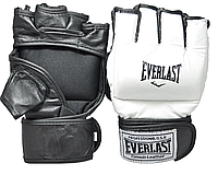 Перчатки для смешанных единоборств MMA Everlast кожа, размер XL. Белые. Кожа