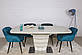 Розкладний стіл Nicolas Atlanta 140-180х90см крем зі скляним глянцевим покриттям на одній ніжці, фото 3