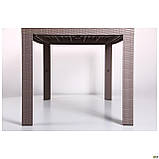 Пластиковий стіл AMF Urano 140х80 см коричневий під ротанг тауп для саду, дачі тераси кафе, фото 7