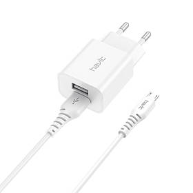 Сетевая зарядка СЗУ 2,1А \ 2USB блочок HAVIT HV-ST900 с MicroUSB кабелем