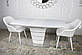 Розкладний стіл Nicolas Atlanta 120-160х80см білий матовий зі скляним покриттям на одній ніжці, фото 7