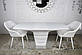 Розкладний стіл Nicolas Atlanta 120-160х80см білий матовий зі скляним покриттям на одній ніжці, фото 6