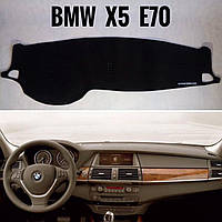 Накидка на панель приладів BMW X5 (E70, )  2007-2013, накидка на торпеду авто БМВ
