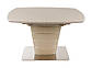 Розкладний стіл Nicolas Atlanta 120-160х80см мокко матовий зі скляним покриттям на одній ніжці, фото 9