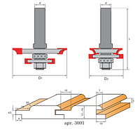 Фрезы 3001 концевые для изготовления радиусной евровагонки