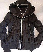 Куртка ветровка бомбер короткая черная женская 44 46