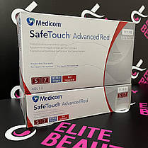 Рукавиці нітрилові текстуровані Medicom S-L 100 шт/уп Червоні, фото 4