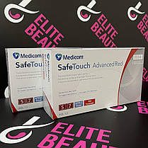 Рукавиці нітрилові текстуровані Medicom S-L 100 шт/уп Червоні, фото 2