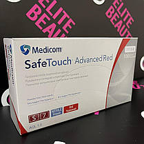 Рукавиці нітрилові текстуровані Medicom S-L 100 шт/уп Червоні, фото 5