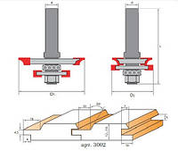 Фрезы 3002 концевые для изготовления угловой евровагонки