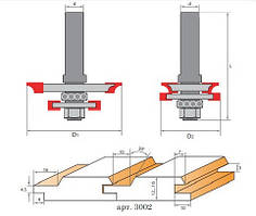 Фрези 3002 кінцеві для виготовлення косой євровагонки