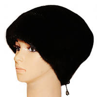 Норкова шапка-косинка "Стіла троянда" колір чорний