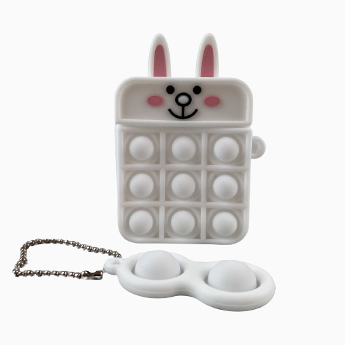 Чохол для навушників AirPods 1/2 Pop It Поп іт Animals series білий (3), фото 1