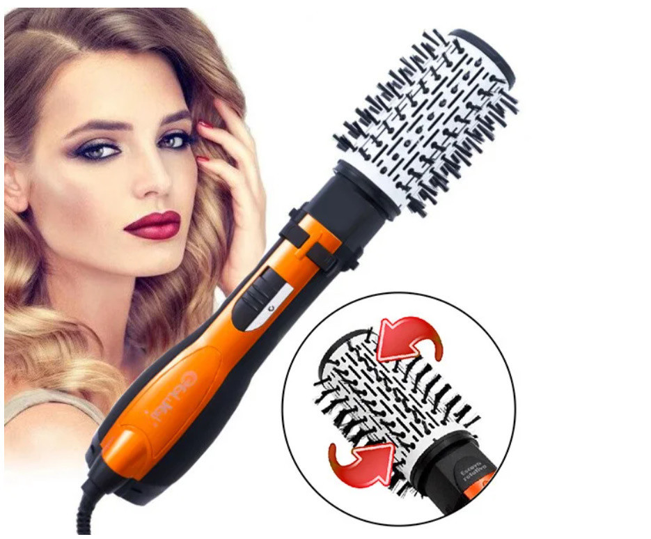 Фен-гребінець для укладання волосся Gemei GM-4828, універсальна фен-гребінець для волосся, фен-щітка 3в1, фото 1