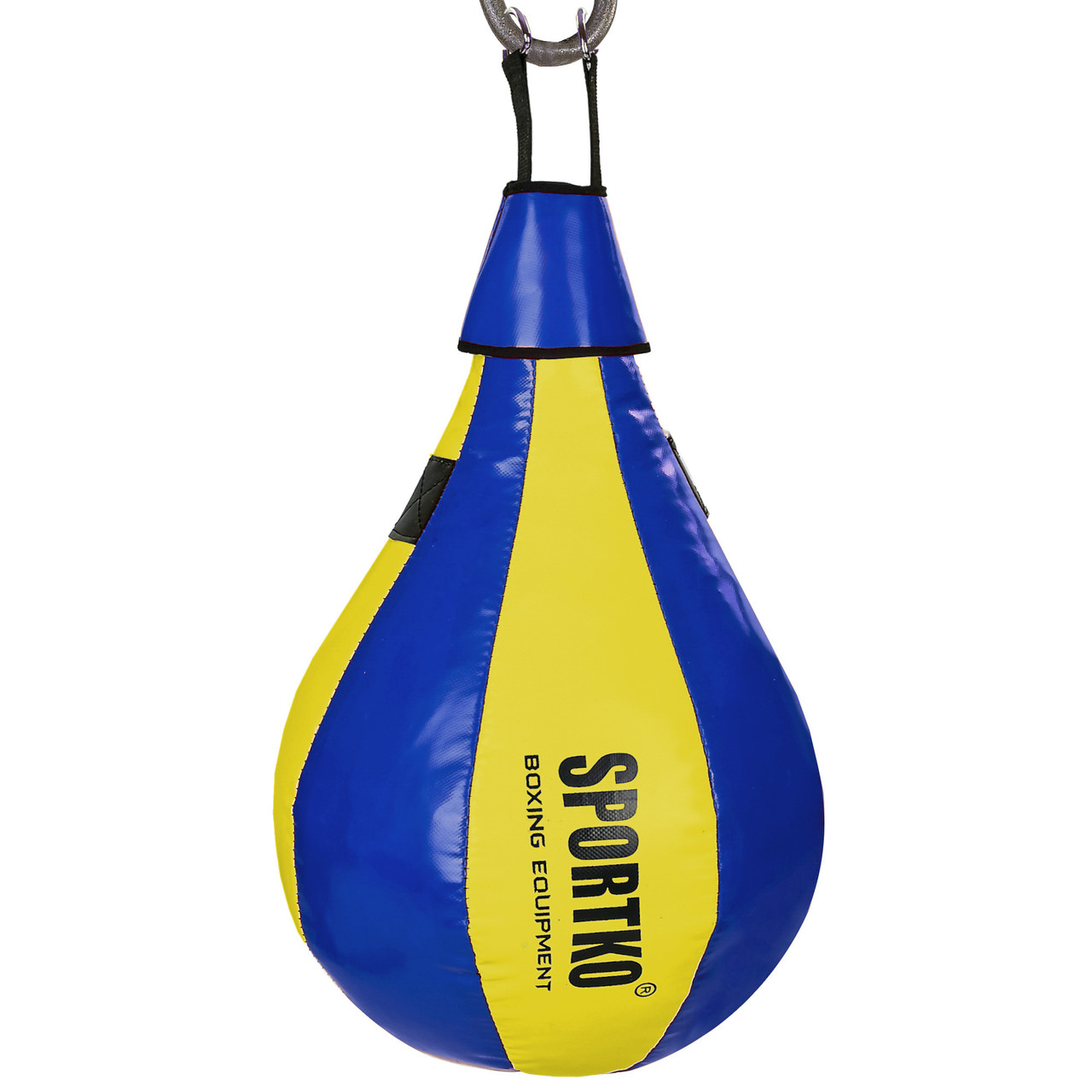 Груша боксерська підвісна SPORTKO з підвісами GP-3 синій-жовтий