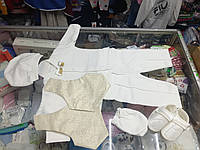 Білий костюм для хлопчика сорочка штани шапочка жилетка пінетки Хрестини р.56 62 68