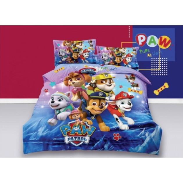 Дитяче постільна білизна щенячий патруль полуторна бавовна