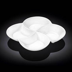 Менажница на 4 секції WILMAX фарфор 220*220мм Колір білий 992649