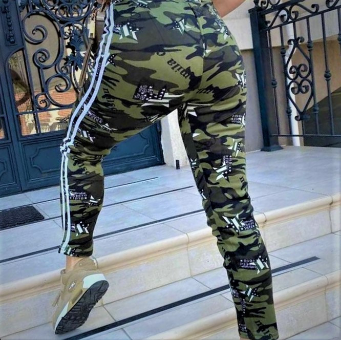 Женские спортивные брюки на флисе, лосины камуфляжные утепленные флисом, леггинсы. - фото 9 - id-p1462988463