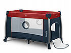 Дитяче ліжечко-манеж Lionelo Thomi Red Burgundy Blue, легке, складне, з пеленальним столиком і двома рівнями дна, фото 3