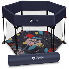 Манеж Lionelo Roel BLUE NAVY, шестигранна форма, розміри 118 х 118 х 83 см, система LockGuard