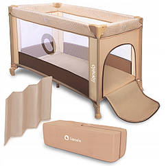 Манеж Lionelo Stefi BEIGE CHOCOLATE з боковим входом та захистом LockGuard для безпеки дитини
