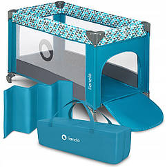 Манеж Lionelo Stefi GREEN TURQUOISE з боковим входом та захисною сумкою для зручності транспортування