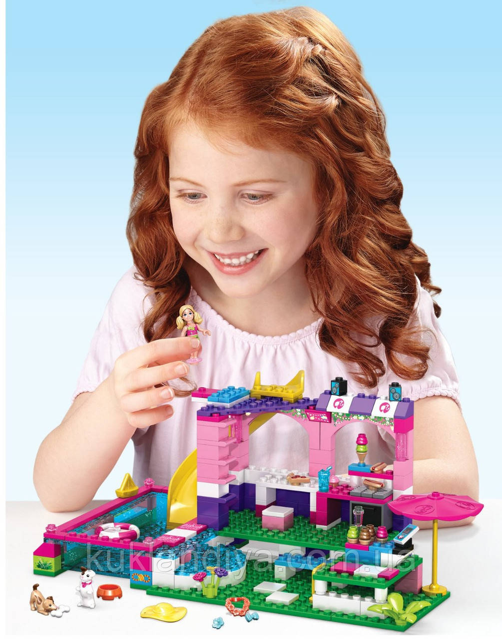 Конструктор Mega Bloks Barbie Вечеринка в Бассейне - фото 3 - id-p232688952