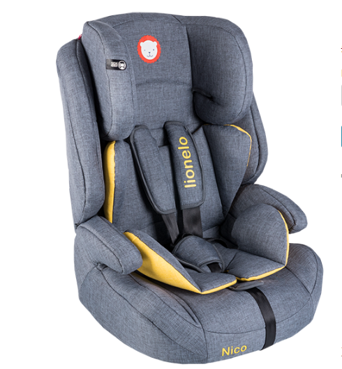 Автокрісло Lionelo Nico Yellow 9-36 кг, з підголовником і бічним захистом для дітей від 1 до 12 років, фото 1