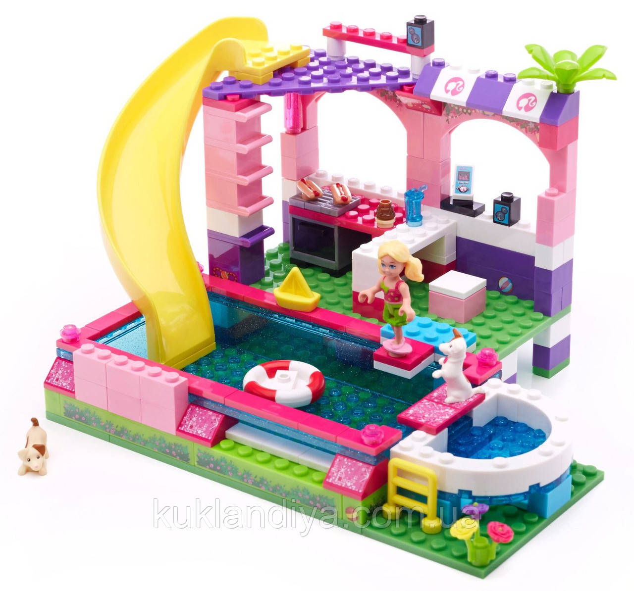 Конструктор Mega Bloks Barbie Вечеринка в Бассейне - фото 6 - id-p232688952