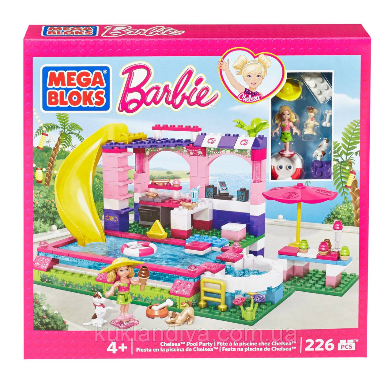 Конструктор Mega Bloks Barbie Вечеринка в Бассейне - фото 2 - id-p232688952