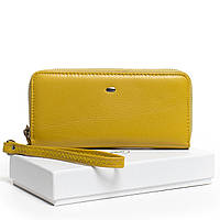 Женский кожаный кошелек DR. BOND W38 желтого цвета, стильный кошелек женщине из натуральной кожи