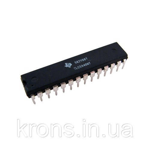 Чіп TLC5940NT DIP28, Світлодіодний LED драйвер 16кан, фото 1