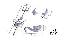 Наклейка на авто/машину объемная "Чортик" на значок, стайлинг, тюнинг