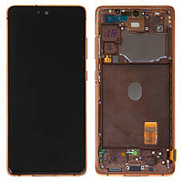 Дисплей для Samsung Galaxy S20 FE G780, G781, модуль з рамкою (сенсор) жовтогарячий cloud orange, оригінал