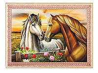 Схема для вишивки бісером коні, схема під бісер "Пара" коней