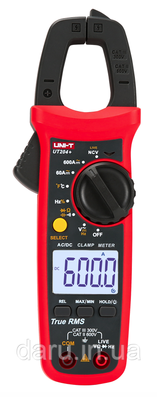 Кліщі струмовимірювальні UNIT UT204+ з функцією True RMS, фото 1